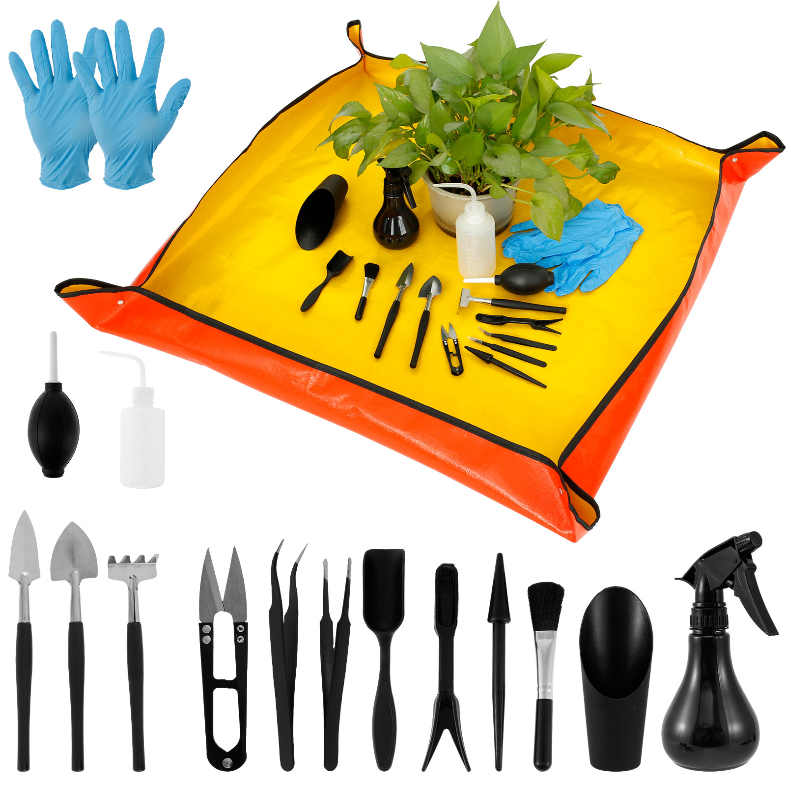 Bonsai Repotting Mat - 13/16Pcs Garden Succulent Plants Tools Mini
