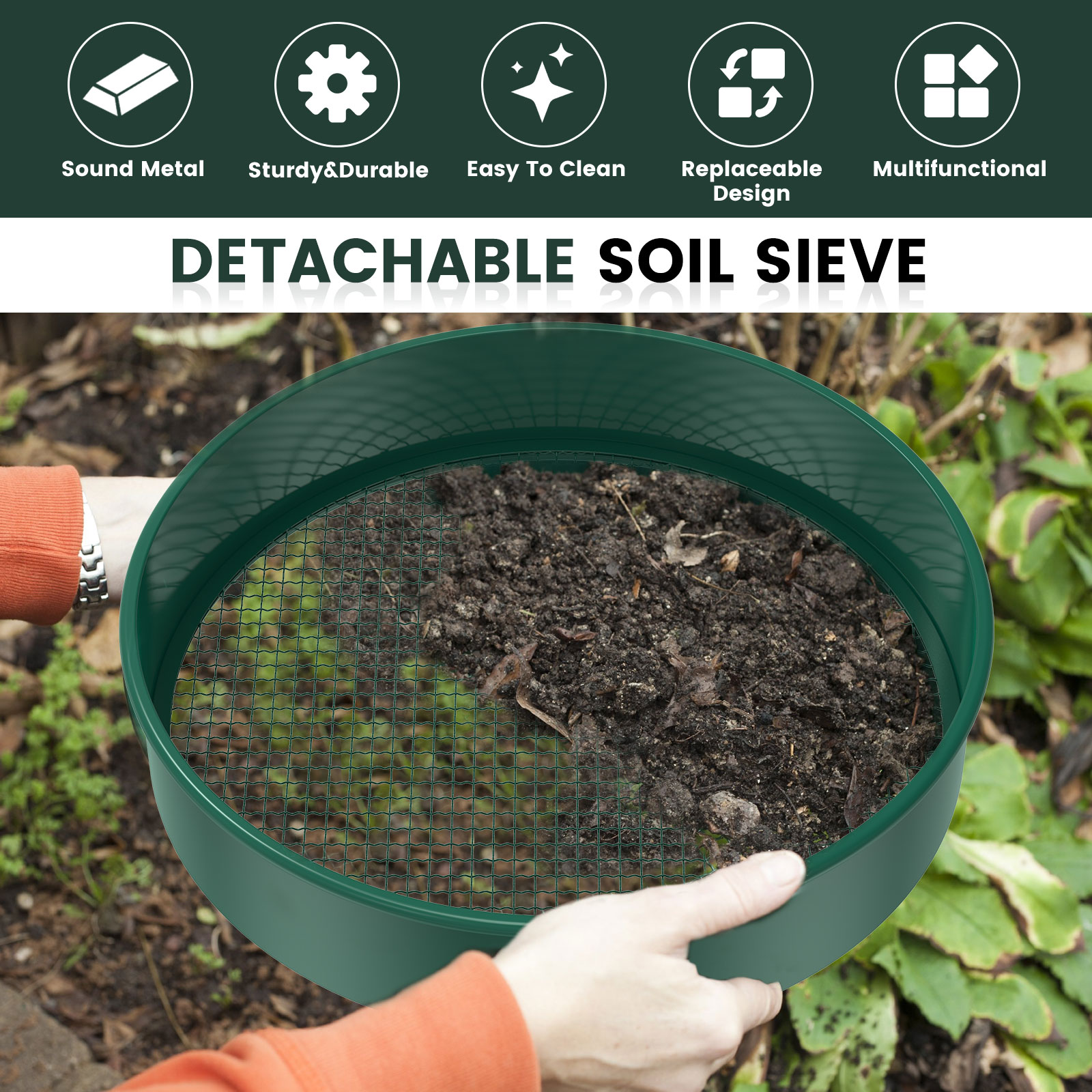 Soil Sifter Set Metal Garden S - Soil Scoop Tool 评论和价格